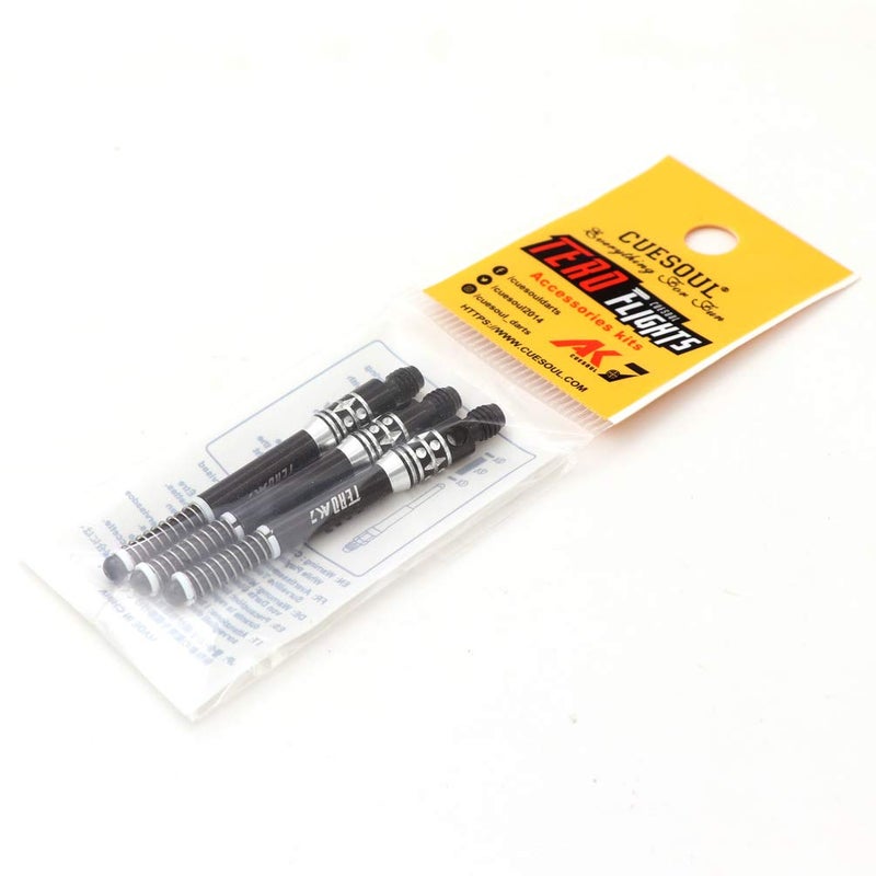 CUESOUL TERO AK7 Aluminum Dart Shafts Balck Built-in Spring Telescopic for Steel Tip Darts and Soft Tip Darts,Set of 3 pcs - Image 2