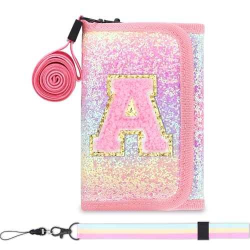 Luchike Kids Wallets 6-8 & 8-10 - Cute Wallets for Teens with Initials & Coin Pocket - Toddler & Teen Girl Wallet for Gifts - Pink - Image 1