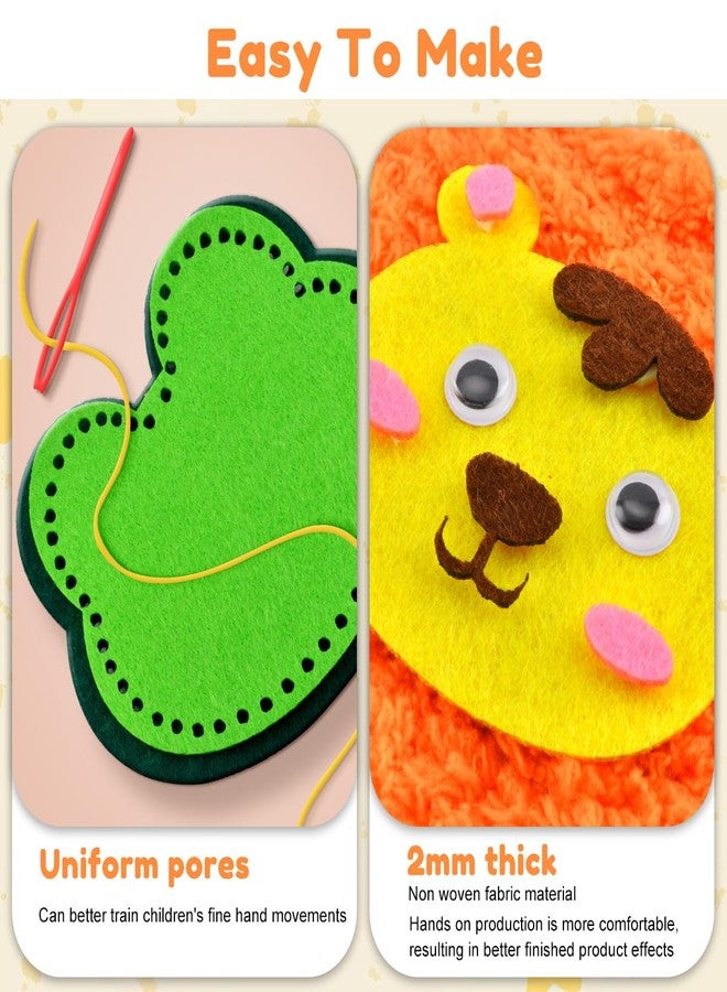 PATPAT® DIY Cartoon Non-Woven Sewing Craft Embroidery kit for Beginners, Set of 4 3D Cartoon Stuffed Ornament Bag Charms, Beginner-Friendly Hand Sewing Material Set for Creative Arts & Crafts Gift - Image 5