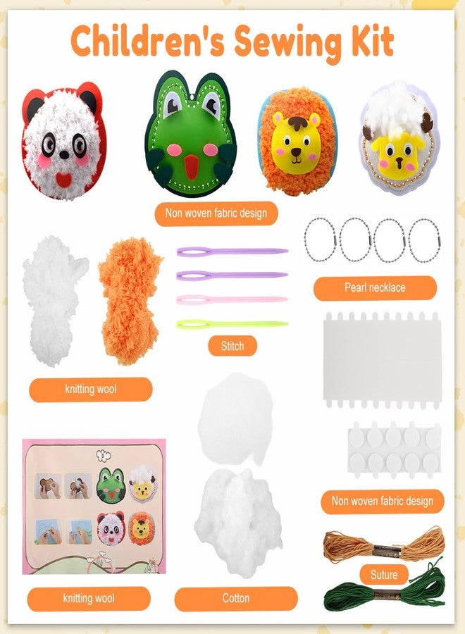 PATPAT® DIY Cartoon Non-Woven Sewing Craft Embroidery kit for Beginners, Set of 4 3D Cartoon Stuffed Ornament Bag Charms, Beginner-Friendly Hand Sewing Material Set for Creative Arts & Crafts Gift - Image 2