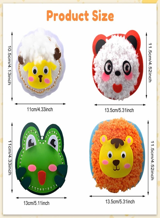 PATPAT® DIY Cartoon Non-Woven Sewing Craft Embroidery kit for Beginners, Set of 4 3D Cartoon Stuffed Ornament Bag Charms, Beginner-Friendly Hand Sewing Material Set for Creative Arts & Crafts Gift - Image 3