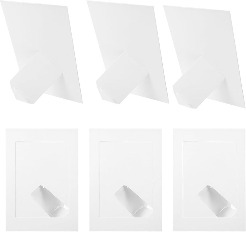 Uonlytech 10pcs 6-inch White Paper Photo Frames DIY Crafting Standing Tabletop Picture Frame for Home Decor Household Paper Made Display - Image 1