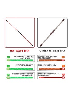 Cool Baby Style Coolbaby Elastic Fitness Bar High Frequency Vibration Whole Body Fat Burning Bar Suitable for Aerobics Yoga Pilates  Resistance Home Fitness Equipment Black  - Image 2