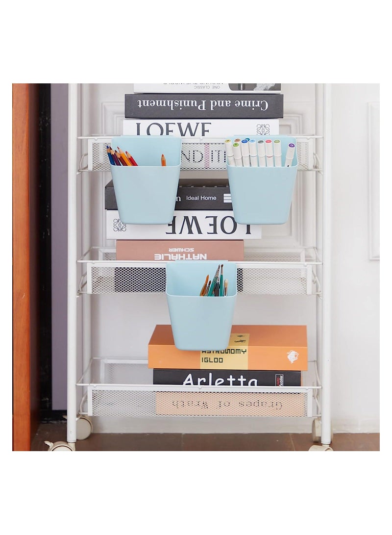 Hanging Cup Holder Rolling Cart Accessories, Multipurpose Trolley Basket Storage Hanging Container, Space Saving Hanging Makeup Organizers for Kitchen Home Decor, 8pcs, Blue  - Image 2