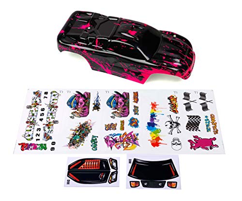 SummitLink Custom Body Muddy Hot Pink Over Black Compatible for 1/10 Scale RC Car or Truck (Truck not Included) R-NR-01 - Image 2