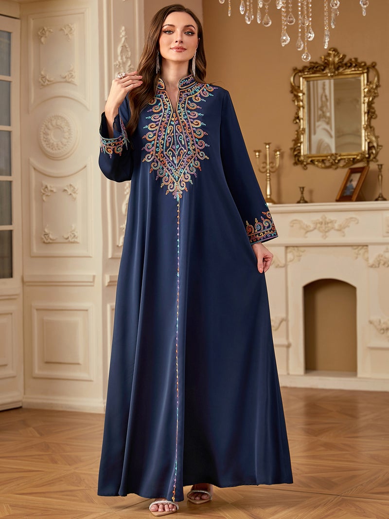 monica fashion Fashionable Embroidered Jalabiya Dress for  Women - Image 1