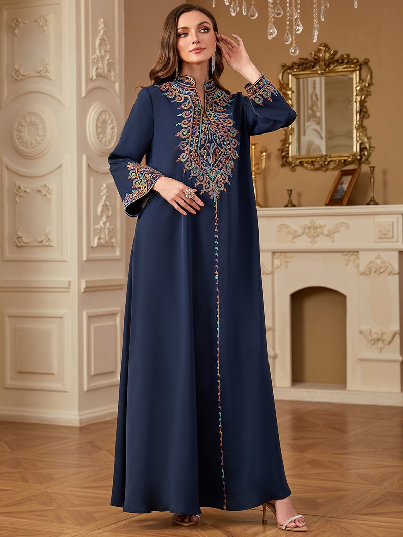 monica fashion Fashionable Embroidered Jalabiya Dress for  Women - Image 3