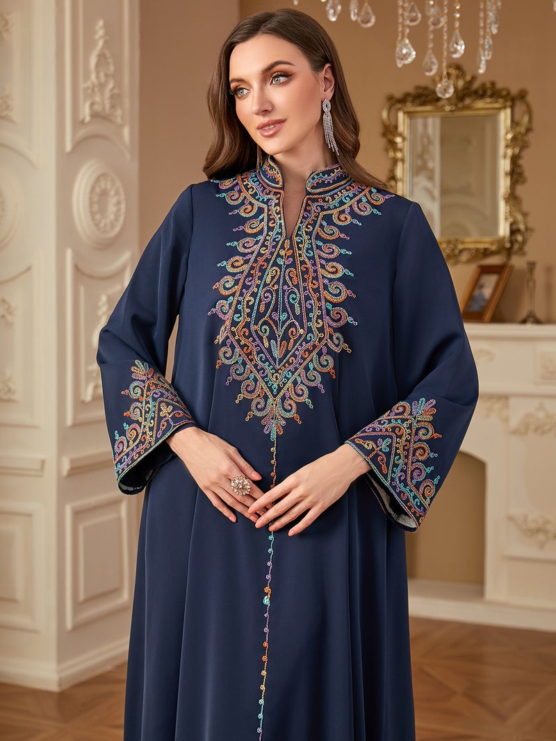 monica fashion Fashionable Embroidered Jalabiya Dress for  Women - Image 4