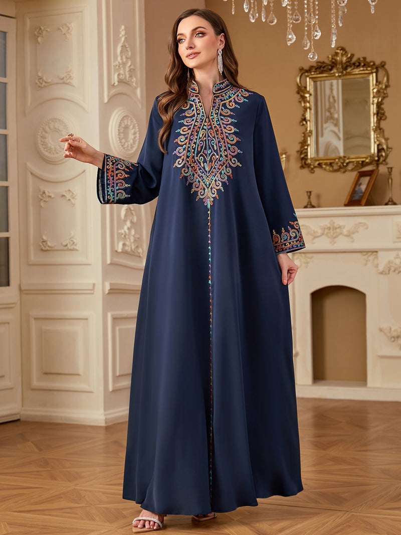 monica fashion Fashionable Embroidered Jalabiya Dress for  Women - Image 2