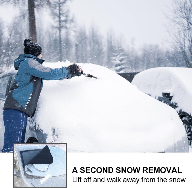 ORFOFE Windshield Snow Cover 180x148x118cm, Waterproof Frost Protector with 4-Layer Windshield Frost Defense, Car Exterior Accessory for Winter Snow and Ice Protection - Image 3