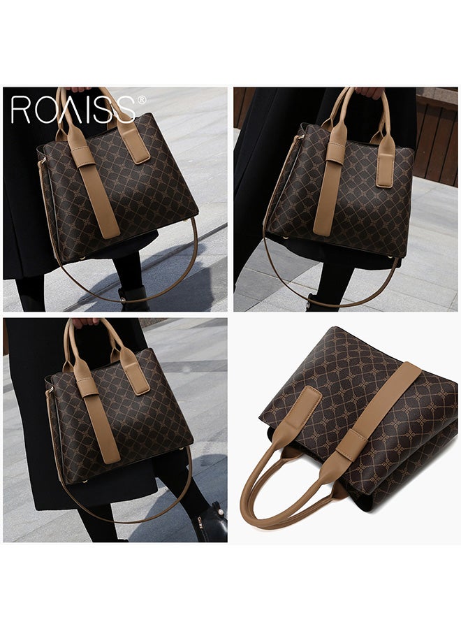 حقيبة يد نسائية من الجلد الصناعي منقوشة بحزام غير...