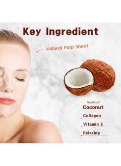 Purederm Purederm Coconut Essence Mask (12 Pack) - Coconut Extracts, Collagen, and Vitamin E to Make Your Skin Smooth and Clear  - Image 2