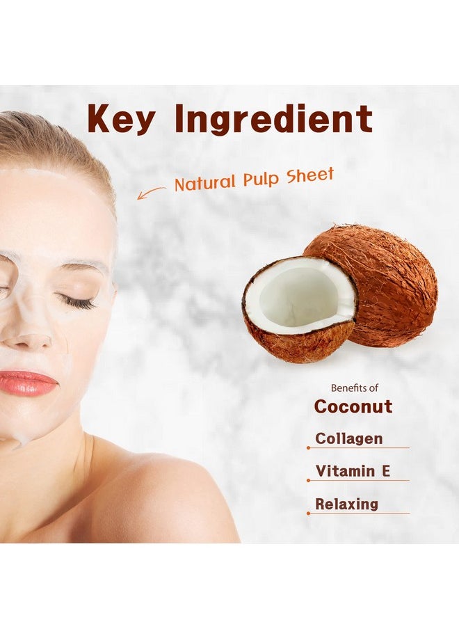 Purederm - Purederm Coconut Essence Mask (12 Pack) - Coconut Extracts, Collagen, and Vitamin E to Make Your Skin Smooth and Clear - Image 1