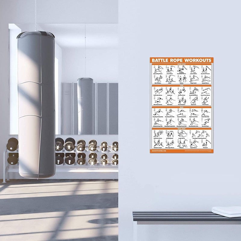 Palace Learning QuickFit Battle Rope Workout Poster - Laminated - Illustrated Exercise Chart (Laminated, 18" x 24") - Image 2