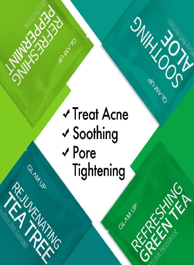 GLAM UP Sheet mask Facial Sheet Mask 12 Combo (Pack of 12) | Face Masks Skincare, Hydrating Face Masks, Moisturizing, Brightening and Soothing, Beauty Mask For All Skin Type - Image 2