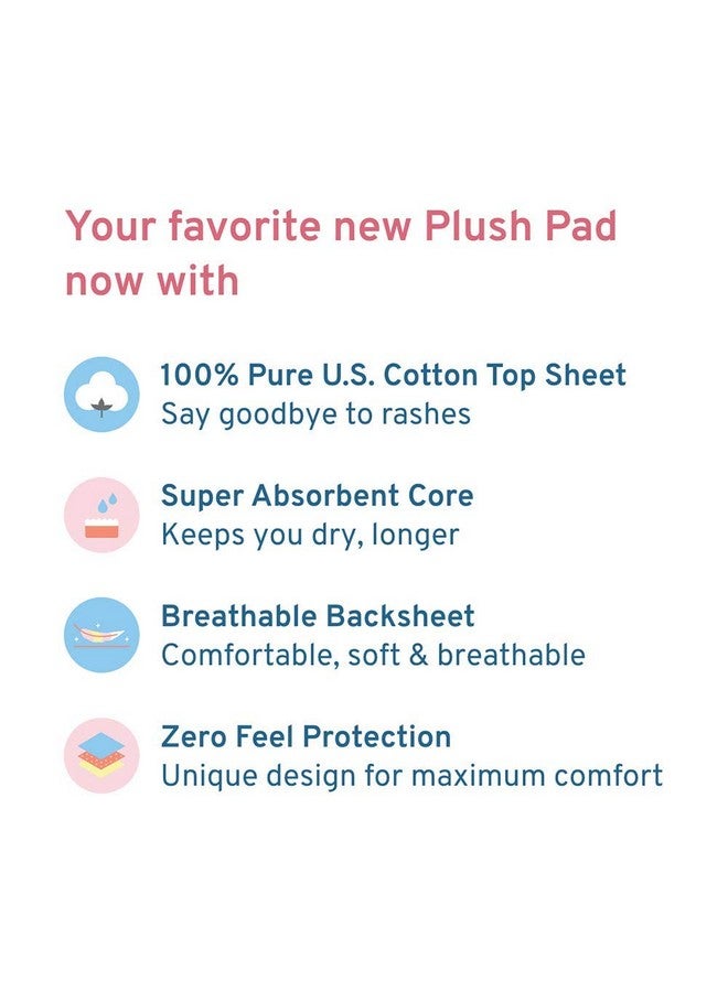 Plush Period Kit For Women With 8 Light Flow Pads, 6 Heavy Flow Pads, 2 Panty Liners And 20 Intimate Wipes | 100% Pure U.S. Cotton, Rash Free | No Chemicals & Fragnance | For All Skin Type | Safe Hygenic Intimate Set - Image 2