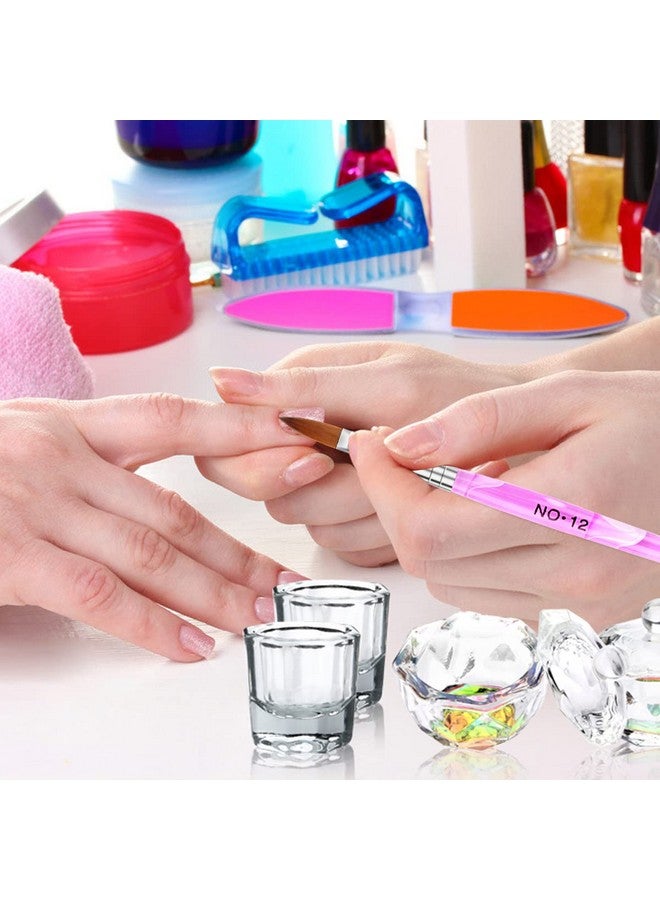 Yokilly Acrylic Nail Brush Dappen Dish Set 6Pcs Nail Art Pen And 4Pcs Crystal Dappen Dish For Acrylic Nails Manicure Bowl Cup Glass Container For Acrylic Liquid Nail Tool Kit - Image 5