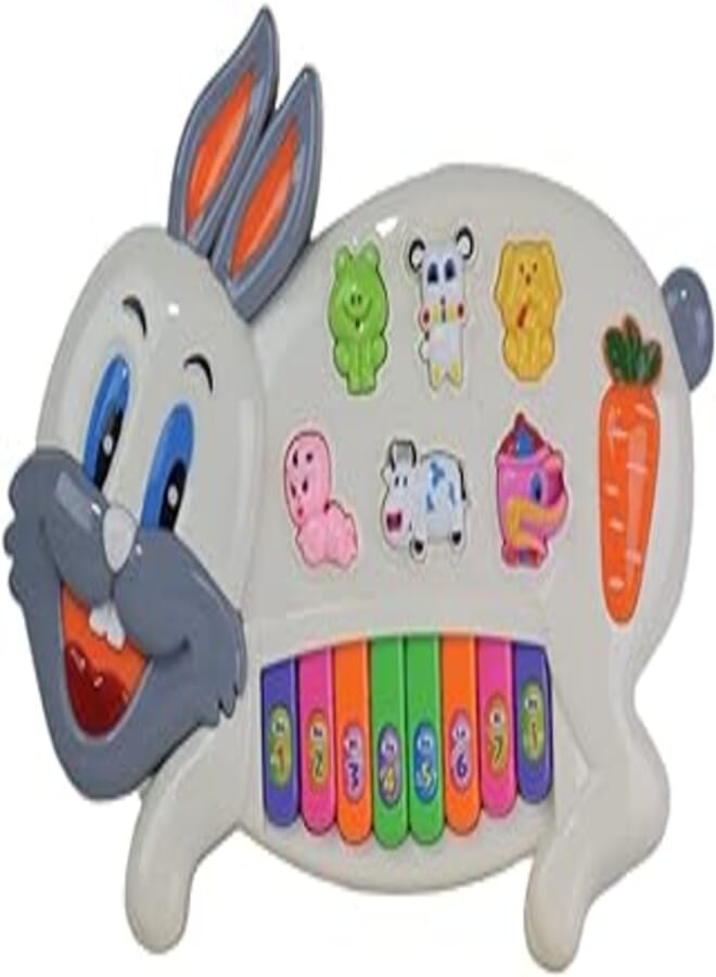 Generic Little Rabbit Piano With 8 Keys And 7 Diffrenet Sounds Keys For Kids - Multi Color