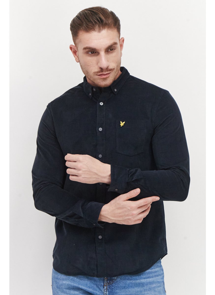 Men Regular Fit Solid Long Sleeve Corduroy Casual Shirt, Navy Blue - pzsku/ZD717F239BB76A9885D06Z/45/_/1729174238/a2d28b99-185d-40b2-84d2-c223fae0af3c