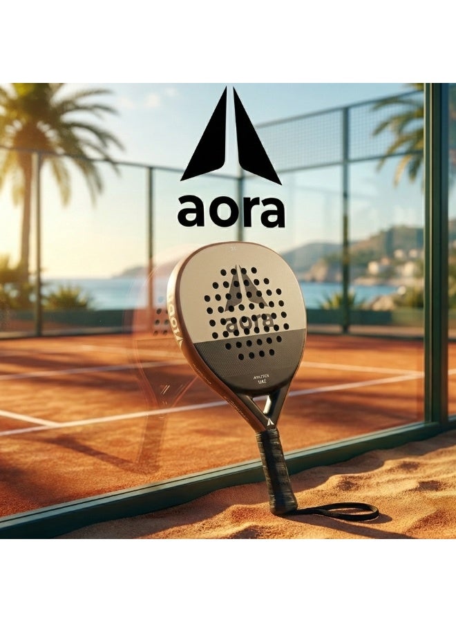Aora Paddle Tennis Racket 3K Carbon Fiber Khaki – Durable Lightweight Paddle Tennis Racket with Precision Balance, Shock Absorption Core & Comfort Grip, Ideal for Fast-Paced Games & Advanced Players - Image 1