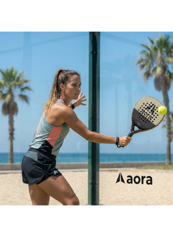 Aora Paddle Tennis Racket 3K Carbon Fiber Khaki – Durable Lightweight Paddle Tennis Racket with Precision Balance, Shock Absorption Core & Comfort Grip, Ideal for Fast-Paced Games & Advanced Players - Image 2