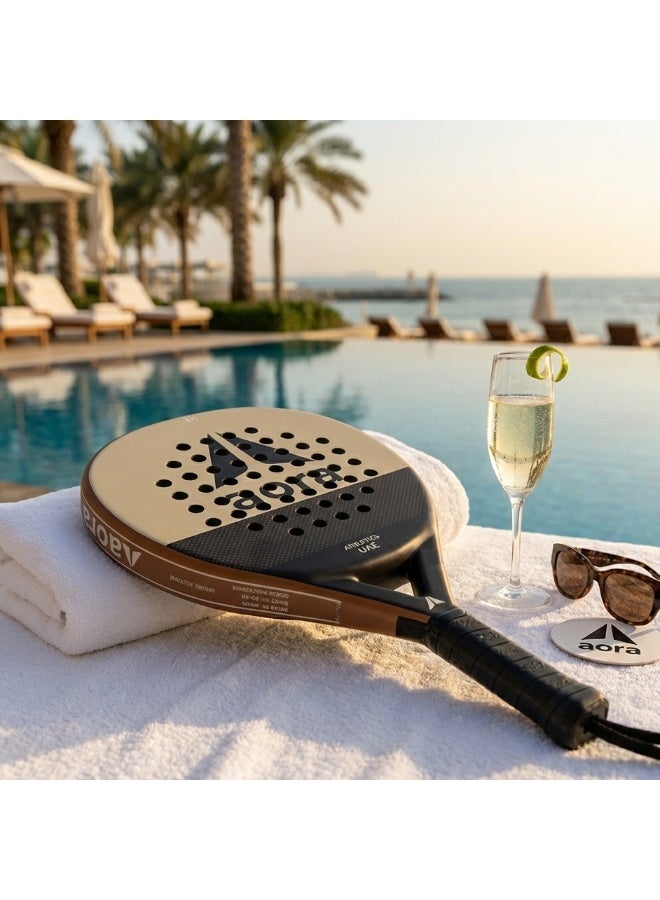 Aora Paddle Tennis Racket 3K Carbon Fiber Khaki – Durable Lightweight Paddle Tennis Racket with Precision Balance, Shock Absorption Core & Comfort Grip, Ideal for Fast-Paced Games & Advanced Players - Image 5