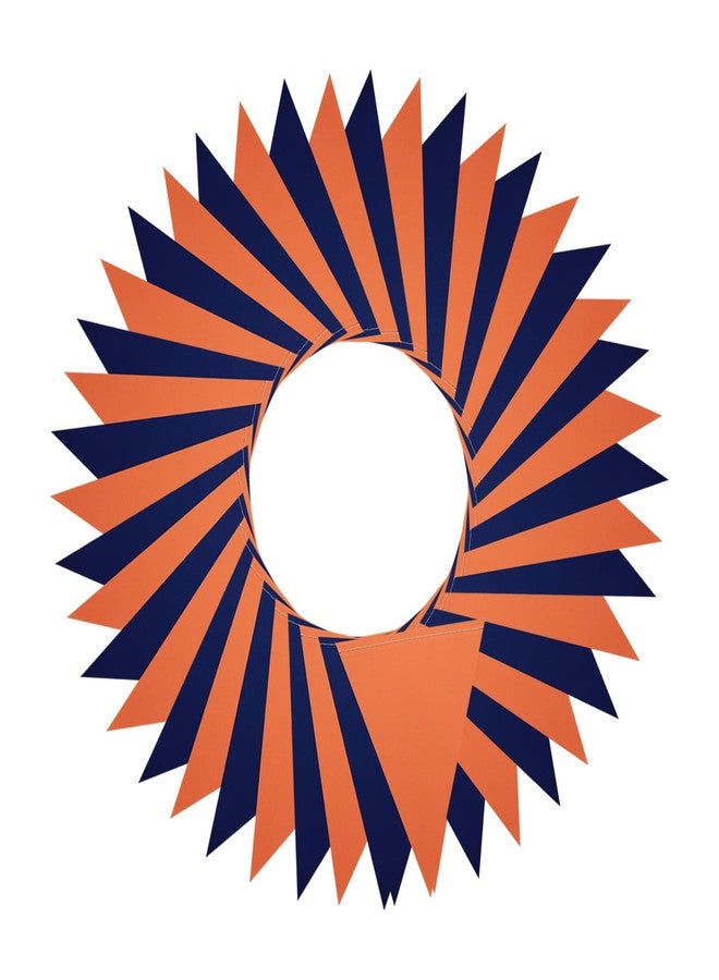 Meetppy 3 Pack Orange and Navy Blue Double Sided Paper Glitter Pennant Banner Paper Triangle Flags Bunting Hanging Decoration for Graduation Birthday Baby Shower - Image 5