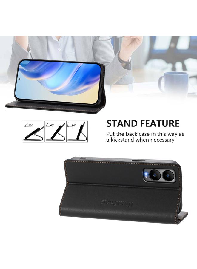 Zaboon Case For Cricket Debut S3 RC01 Dual-Folded Magnetic Suction RFID Leather Phone Case - Image 4