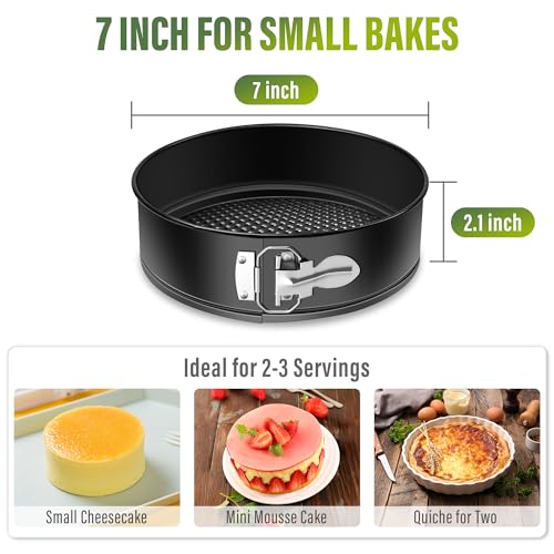 Vakoo 7 Inch Springform Pan - Nonstick, Leakproof Cheesecake Pan for Baking, Easy Release, No Parchment Paper Needed - Image 2