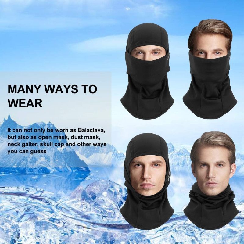 Thermal Fleece Balaclava Windproof Ski Mask - 4-Way Stretch Winter Hood for Cold Weather Motorcycling - Image 2