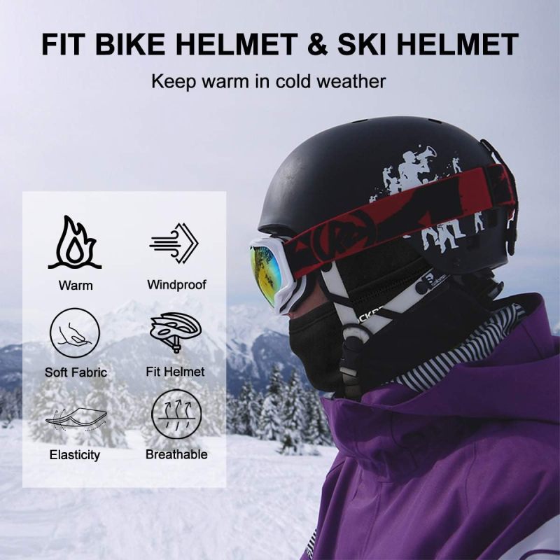 Thermal Fleece Balaclava Windproof Ski Mask - 4-Way Stretch Winter Hood for Cold Weather Motorcycling - Image 4