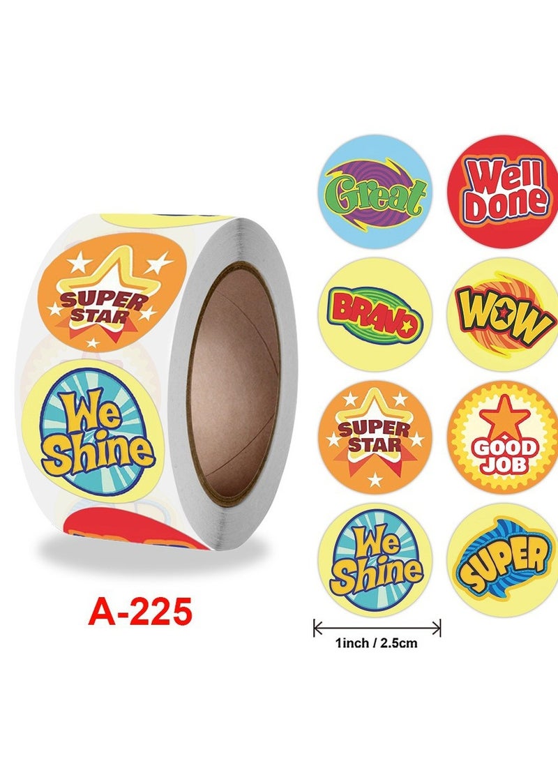 Reward Stickers for Teachers 6 rolls 3000pcs Star Reward Stickers Roll for Kids Teacher Adults Parents Classroom School Work Study Training Award Gifts，Motivational Stickers