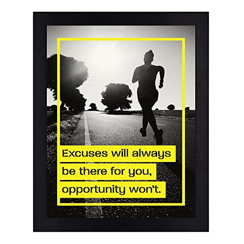 Interio Crafts Excuses Will Always be There Motivational Quote Poster For Students,Poster Wall Art For Office And Home Decor (Frame Size :13"X10" Inches) - Image 1