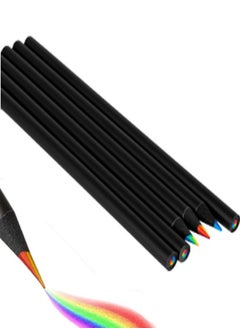 Giorgione 10-Pack Black Wood Rainbow Pencils – 7-Color Rainbow Core, Creative Colored Pencils for Kids, Perfect for Drawing and Art Projects  - Image 2