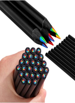 Giorgione 10-Pack Black Wood Rainbow Pencils – 7-Color Rainbow Core, Creative Colored Pencils for Kids, Perfect for Drawing and Art Projects  - Image 4