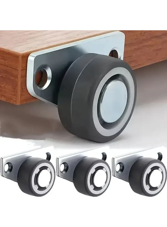 4 Pack Heavy Duty 125 Inch Metal Silent Rolling Side Mounted Furniture Wheels - Image 2