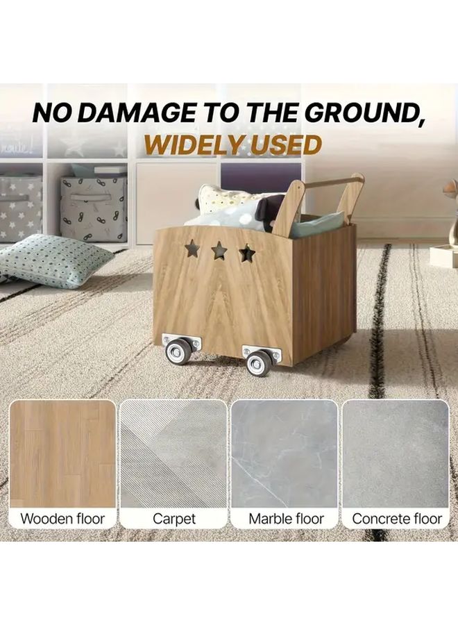 4 Pack Heavy Duty 125 Inch Metal Silent Rolling Side Mounted Furniture Wheels - Image 4