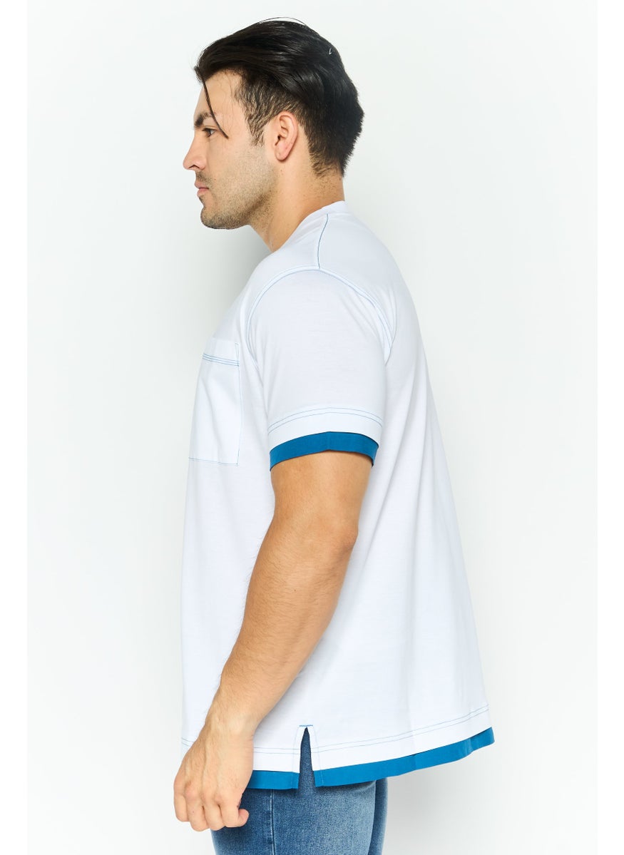 ESPRIT - Men Crew Neck Short Sleeves Plain T-Shirt, White - Image 1