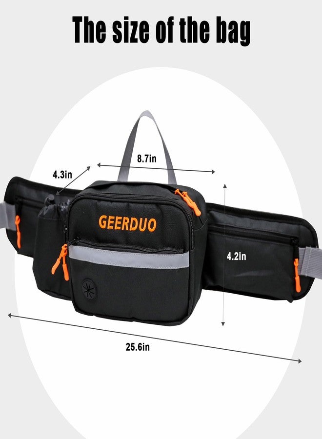 GeerDuo Dog Training Treat Pouch, 2-in-1 Pet Walking Fanny Pack with 3 Carrying Ways, Waterproof Snack Pouch & Poop Bag Dispenser, Reflective Strip Adjustable Waist Strap (28-48") for Hiking Jogging - Image 2