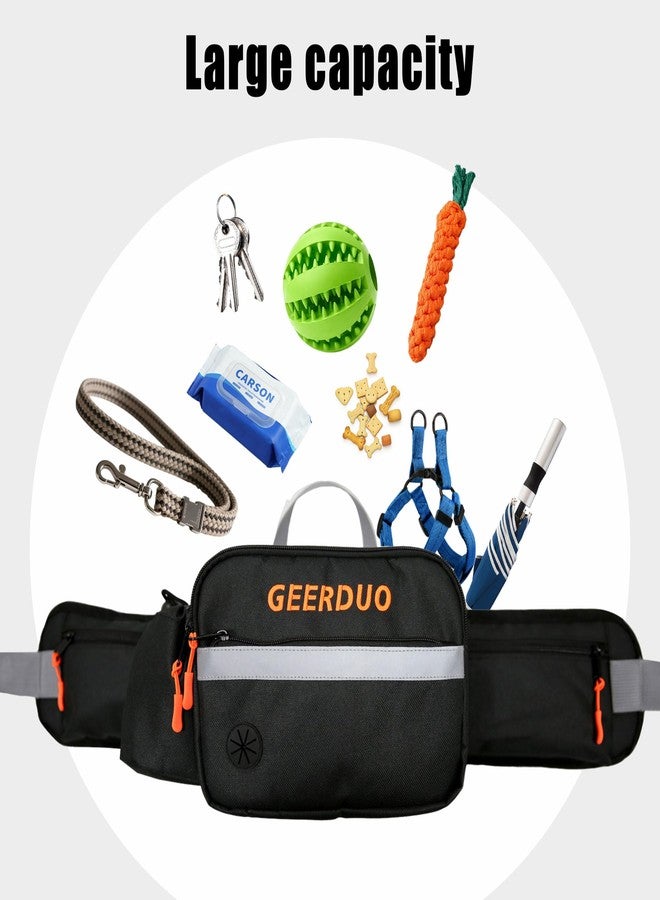 GeerDuo Dog Training Treat Pouch, 2-in-1 Pet Walking Fanny Pack with 3 Carrying Ways, Waterproof Snack Pouch & Poop Bag Dispenser, Reflective Strip Adjustable Waist Strap (28-48") for Hiking Jogging - Image 5