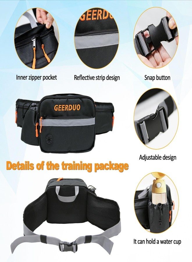 GeerDuo Dog Training Treat Pouch, 2-in-1 Pet Walking Fanny Pack with 3 Carrying Ways, Waterproof Snack Pouch & Poop Bag Dispenser, Reflective Strip Adjustable Waist Strap (28-48") for Hiking Jogging - Image 3