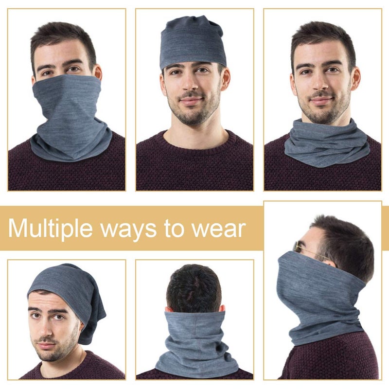 KGC 2 Pack Winter Neck Warmer Gaiter,Soft Fleece Windproof Face Mask Scarf Bandana Cold Weather Face Cover for Men & Women Outdoor Sports Skiing Cycling - Image 5
