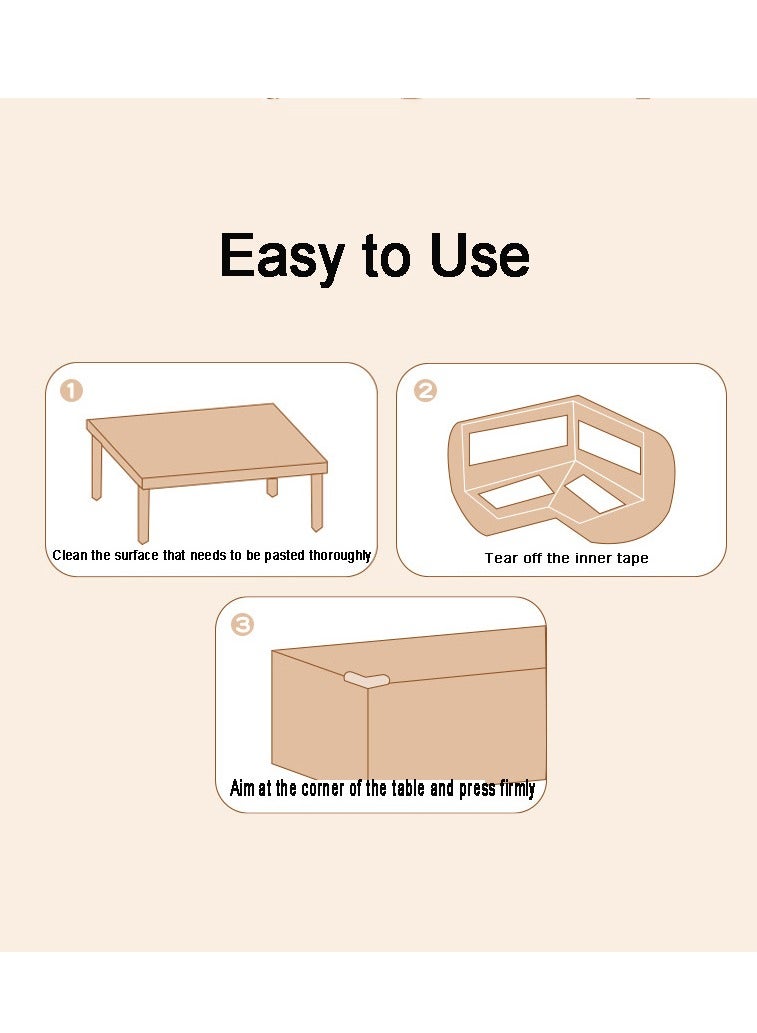 8 Pcs Kids L-Shape Table Corner Protectors Pre-Taped Furniture Corner Guards Rubber Foam Cushion Cover(Beige) - Image 3