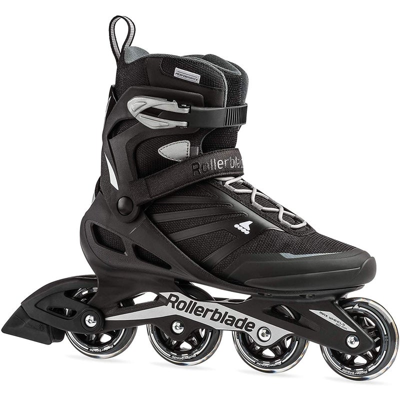 Rollerblade Zetrablade Mens Adult Fitness Inline Skate Black and Silver Performance Inline Skates US Mens 6
