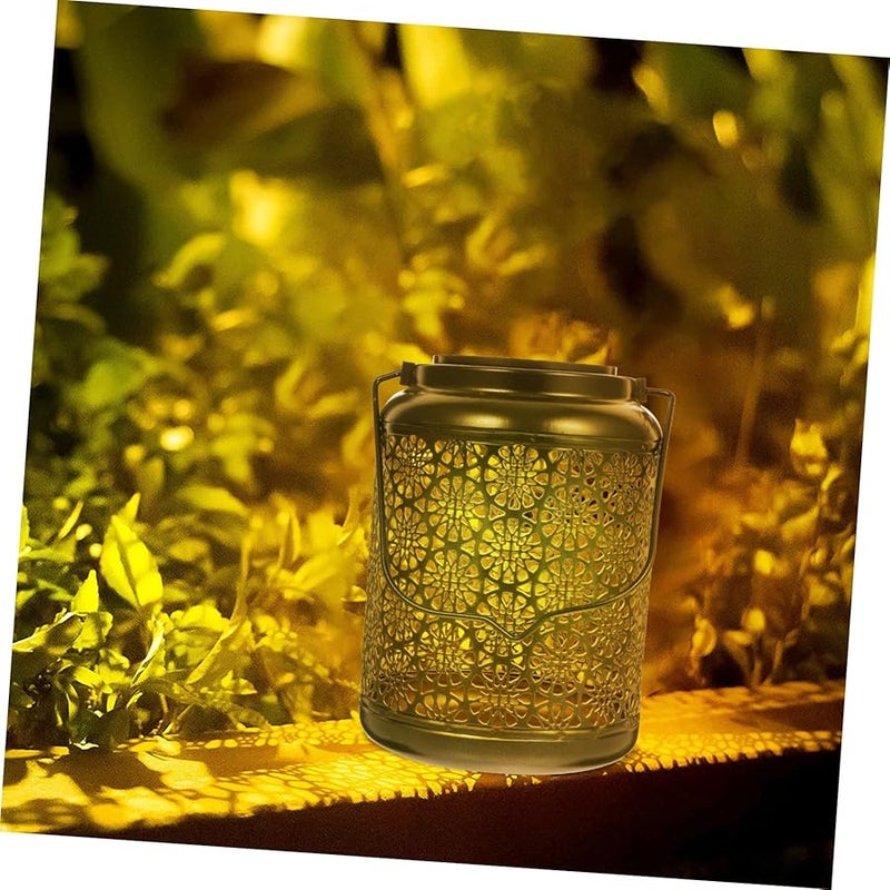 فينتاج شمسي مجوف فانوس خارجي خفيف الوزن زينة حديقة معلقة للجدران الأشجار الخيام - Image 4