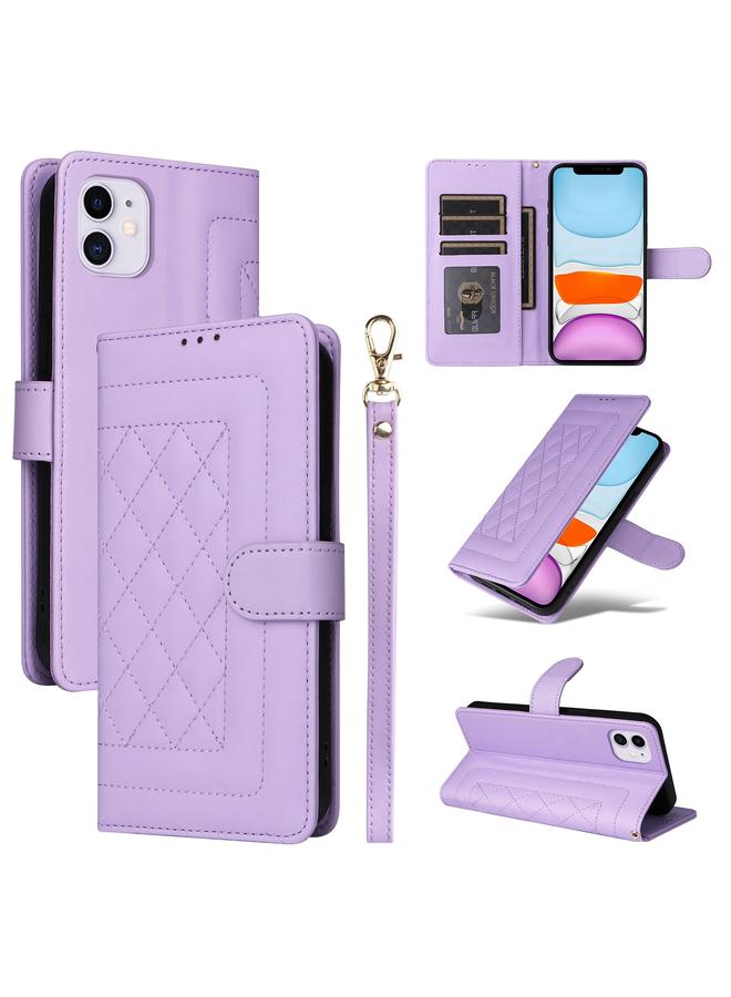 Zaboon Case For iPhone 11 Diamond Lattice Leather Flip Phone Case - Image 1