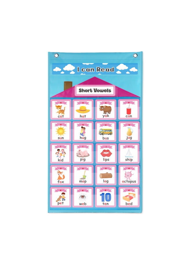 Early Education Teaching Aids Recently Launched Long Vowel Short Vowel Mixed Sound Card Card Card Hanging Bag English Education Teaching Aids-Color:Purple-grammar Card Hanging Bag - Image 3