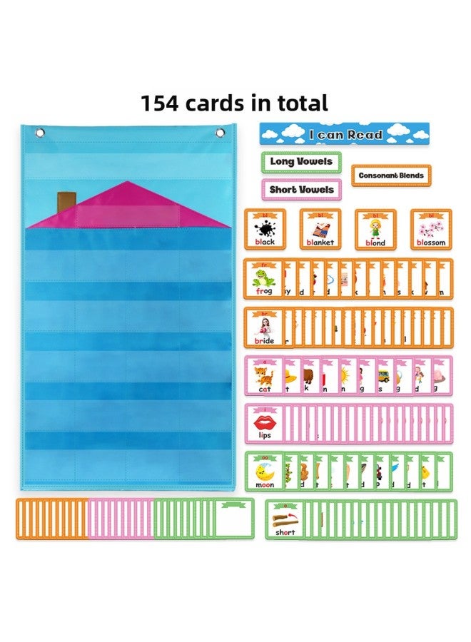 Early Education Teaching Aids Recently Launched Long Vowel Short Vowel Mixed Sound Card Card Card Hanging Bag English Education Teaching Aids-Color:Purple-grammar Card Hanging Bag - Image 5