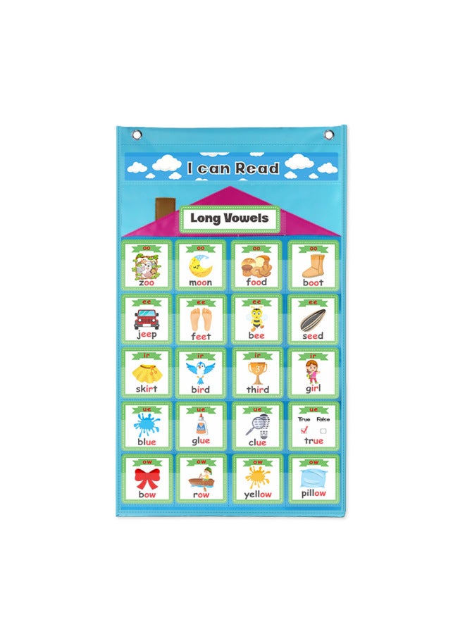 Early Education Teaching Aids Recently Launched Long Vowel Short Vowel Mixed Sound Card Card Card Hanging Bag English Education Teaching Aids-Color:Purple-grammar Card Hanging Bag - Image 2