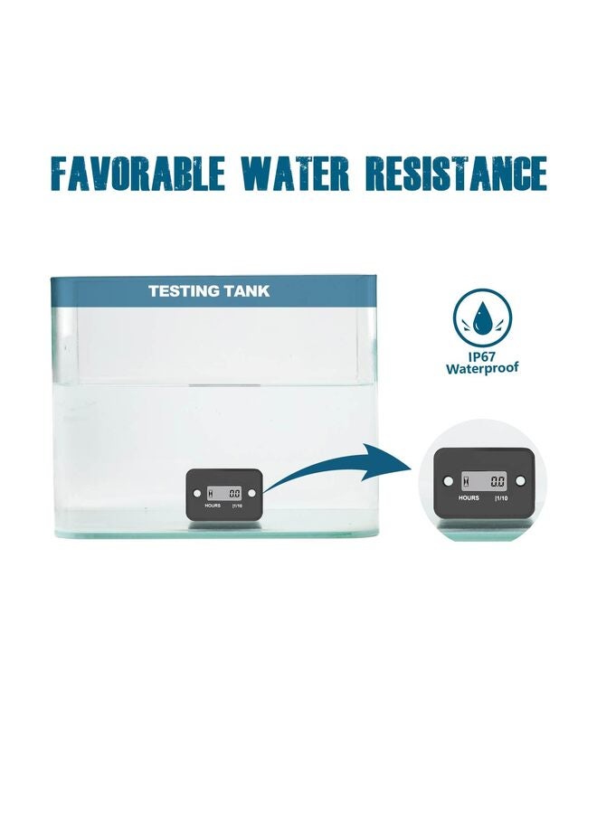 Digital LCD Maintenance Hour Meter for Small Engine, Waterproof Design, Applicable to Gas Engine Powered Lawn Mower Generator Compressor Motorcycle ATV Outboard Motor Chainsaw Etc - Image 3